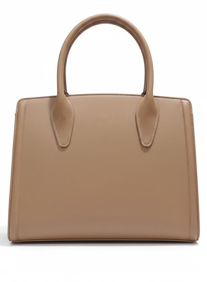 FUMES Women’s Mud brown Satchel Handbag – Structured Design, Premium Textured Finish, Elegant Everyday Carry